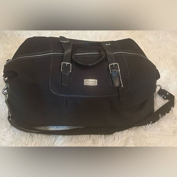 COACH VOYAGE SIGNATURE Mongram CABIN DUFFLE BAG Weekender F77154 - Picture 1 of 16